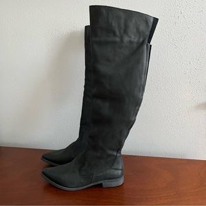 Free People Black Brenna Over The Knee High Boots 37.5 EU 7.5 US New